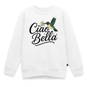 Ciao Bella - Kinder Premium Organic Sweatshirt - Weiß - Vorne - AI Model Kid Male (0cm)