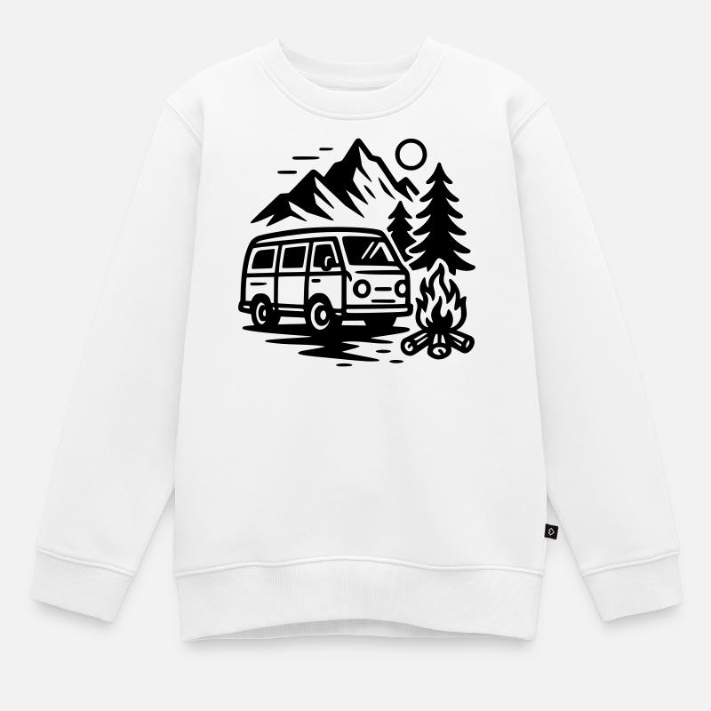 Campeur - Sweat Premium enfant bio - blanc