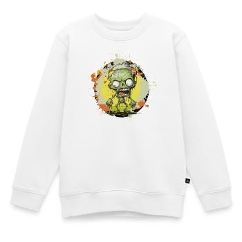  Zombie Splatter Cartoon - Kinder Premium Organic Sweatshirt - Weiß - Vorne - AI Model Kid Male (0cm)