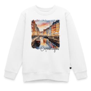 Aquarell von Kopenhagen, Kopenhagen, Dänemark - Kinder Premium Organic Sweatshirt - Weiß - Vorne - AI Model Kid Male (0cm)