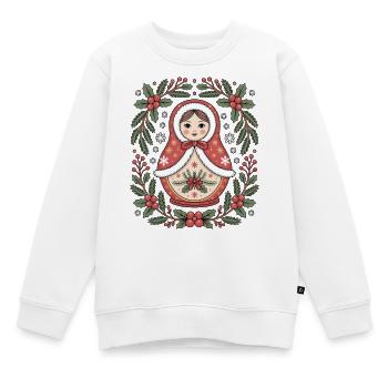 Matroschka Weihnachtspuppe - Kinder Premium Organic Sweatshirt - Weiß - Vorne - AI Model Kid Male (0cm)
