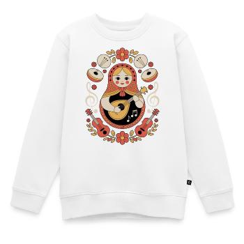Matroschka Gitarren Folk Motiv - Kinder Premium Organic Sweatshirt - Weiß - Vorne - AI Model Kid Male (0cm)