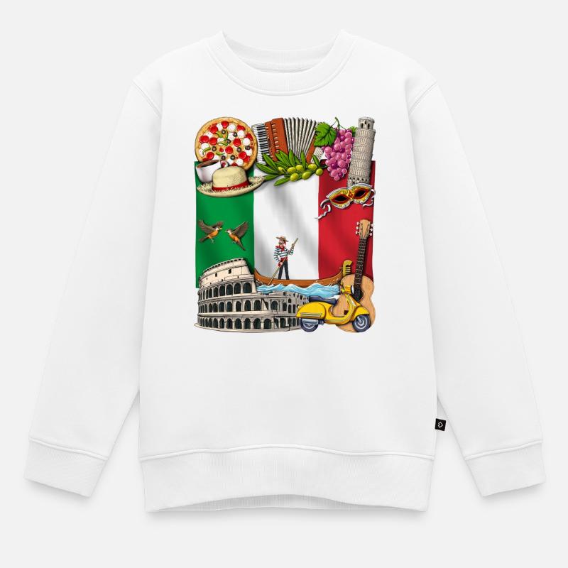 Italie - Sweat Premium enfant bio - blanc