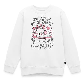 K-Pop Hörhase: Niedlicher Kopfhörer-Hase - Kinder Premium Organic Sweatshirt - Weiß - Vorne - AI Model Kid Male (0cm)