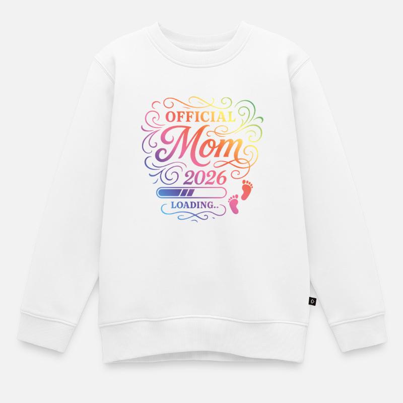 Mama 2026 Loading Mom Bunt - Kinder Premium Organic Sweatshirt - Weiß