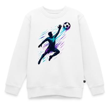 Fußball Torwart Parade Dynamische Aktion - Kinder Premium Organic Sweatshirt - Weiß - Vorne - AI Model Kid Male (0cm)
