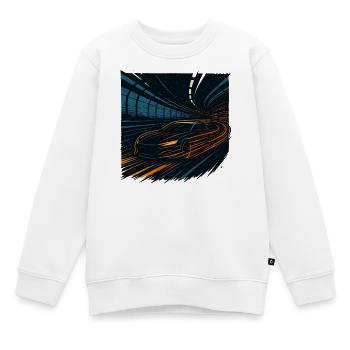 Nachtfahrt Sportwagen Im Tunnel Geschwindigkeit - Kinder Premium Organic Sweatshirt - Weiß - Vorne - AI Model Kid Male (0cm)