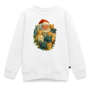 Santa Katzenvielfalt - Kinder Premium Organic Sweatshirt - Weiß - Vorne - AI Model Kid Male (0cm)