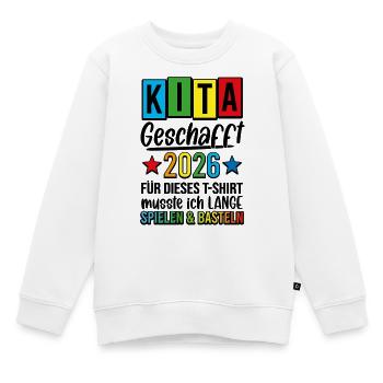 Kita 2026 Farbenfroh Spielen Basteln - Kinder Premium Organic Sweatshirt - Weiß - Vorne - AI Model Kid Male (0cm)