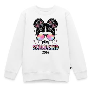 Schulkind Regenbogen Augen Glow - Kinder Premium Organic Sweatshirt - Weiß - Vorne - AI Model Kid Male (0cm)