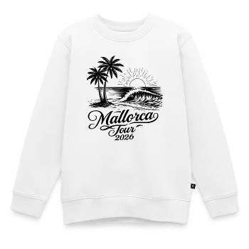 Tournée de Majorque 2026 - Sweat Premium enfant bio - blanc - Devant - AI Model Kid Male (0cm)