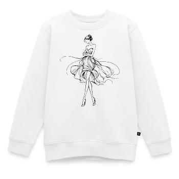 Fließende Silhouette im Abendkleid - Kinder Premium Organic Sweatshirt - Weiß - Vorne - AI Model Kid Male (0cm)