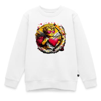 Cupid Graffiti Herzbogen - Kinder Premium Organic Sweatshirt - Weiß - Vorne - AI Model Kid Male (0cm)