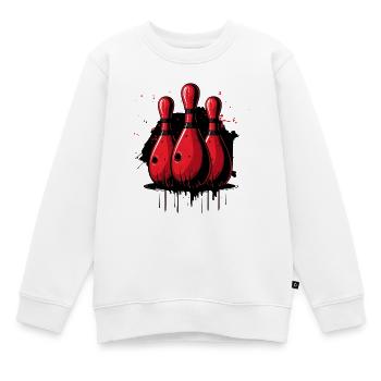 Bowling Pins - Kinder Premium Organic Sweatshirt - Weiß - Vorne - AI Model Kid Male (0cm)