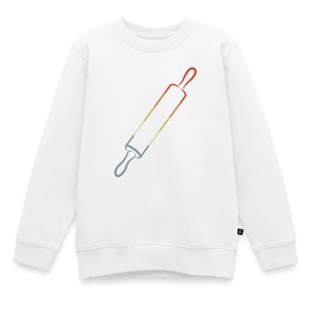 Vintage Nudelholz Skizze - Kinder Premium Organic Sweatshirt - Weiß - Vorne - AI Model Kid Male (0cm)