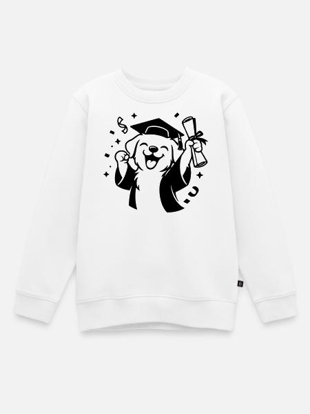 Hund mit Diplom - Kinder Premium Organic Sweatshirt - Weiß