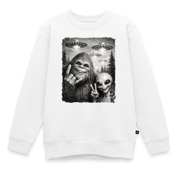 Bigfoot, Alien Rocker, Musique Rock, Main de Rock, OVNI - Sweat Premium enfant bio - blanc - Devant - AI Model Kid Male (0cm)