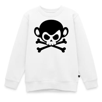 Totenkopf Affe mit gekreuzten Knochen - Kinder Premium Organic Sweatshirt - Weiß - Vorne - AI Model Kid Male (0cm)