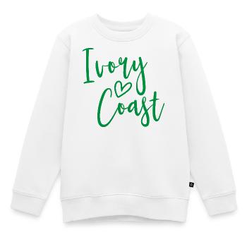 Cœur d’Ivoire Les Femmes Aiment la Côte d’Ivoire - Sweat Premium enfant bio - blanc - Devant - AI Model Kid Male (0cm)