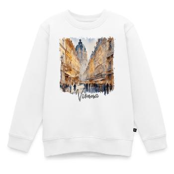 Aquarell von Wien, Wien, Österreich - Kinder Premium Organic Sweatshirt - Weiß - Vorne - AI Model Kid Male (0cm)