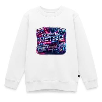 Turn Up the Retro Neon Nostalgia - Kids Premium Organic Sweatshirt - white - Front - AI Model Kid Male (0cm)