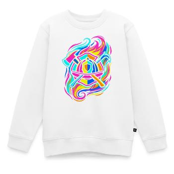 Emblème du pompier - Sweat Premium enfant bio - blanc - Devant - AI Model Kid Male (0cm)