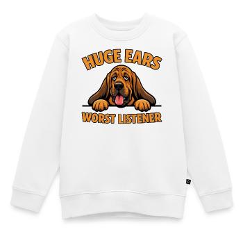 Bloodhound, Huge Ears Worst Listener - Kids Premium Organic Sweatshirt - white - Front - AI Model Kid Male (0cm)