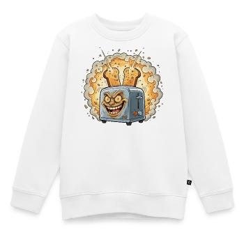 Explosion de miettes de grille-pain riant - Sweat Premium enfant bio - blanc - Devant - AI Model Kid Male (0cm)