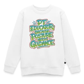 PT Educator Because Posture Needs Movement Therapy - Kinder Premium Organic Sweatshirt - Weiß - Vorne - AI Model Kid Male (0cm)