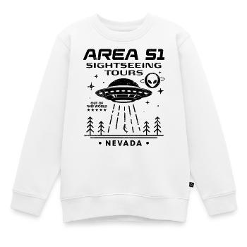 Visites touristiques de la zone 51 - Sweat Premium enfant bio - blanc - Devant - AI Model Kid Male (0cm)