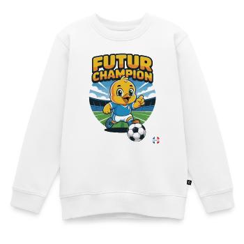 Futur Champion Poussin Foot - Sweat Premium enfant bio - blanc - Devant - AI Model Kid Male (0cm)