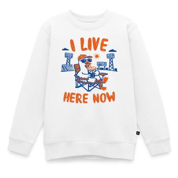 Lustige Gans, ich wohne hier jetzt, Baseball - Kinder Premium Organic Sweatshirt - Weiß - Vorne - AI Model Kid Male (0cm)