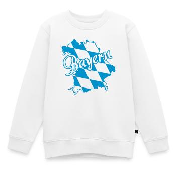 Bayern | Blau Weiß Rauten - Kinder Premium Organic Sweatshirt - Weiß - Vorne - AI Model Kid Male (0cm)