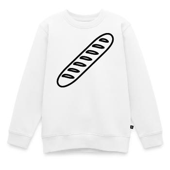 baguette - Sweat Premium enfant bio - blanc - Devant - AI Model Kid Male (0cm)
