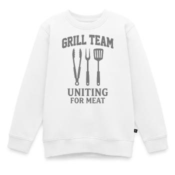 GRILL TEAM UNITING FOR MEAT BBQ Grafik - Kinder Premium Organic Sweatshirt - Weiß - Vorne - AI Model Kid Male (0cm)