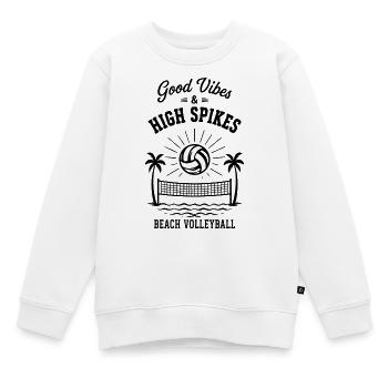 G Vibes & High Spikes Beach Volleyball - Kinder Premium Organic Sweatshirt - Weiß - Vorne - AI Model Kid Male (0cm)