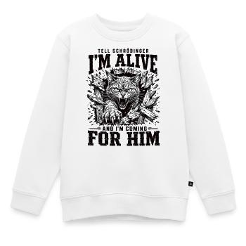 Schrödinger Katze Alive Shirt - Kinder Premium Organic Sweatshirt - Weiß - Vorne - AI Model Kid Male (0cm)