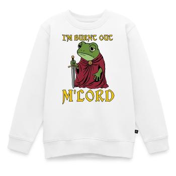 Ich bin ausgebrannt, M'Lord Ren Faire Mittelalter - Kinder Premium Organic Sweatshirt - Weiß - Vorne - AI Model Kid Male (0cm)