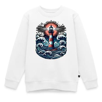 lighthouse - Kids Premium Organic Sweatshirt - white - Front - AI Model Kid Male (0cm)