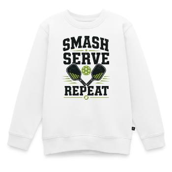 Pickleball Smash Serve Repeat Shirt - Sweat Premium enfant bio - blanc - Devant - AI Model Kid Male (0cm)