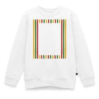 Rahmen Streifen  - Kinder Premium Organic Sweatshirt - Weiß - Vorne - AI Model Kid Male (0cm)