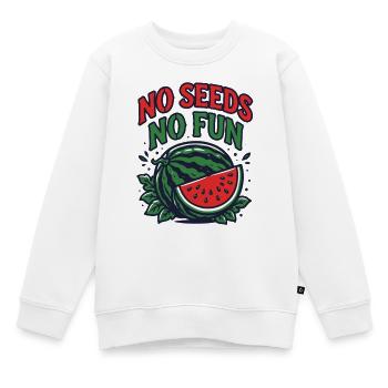 Wassermelone | Keine Kerne, kein Spaß - Kinder Premium Organic Sweatshirt - Weiß - Vorne - AI Model Kid Male (0cm)