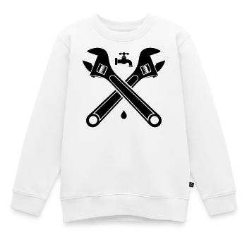 Robinet de clés de plomberie - Sweat Premium enfant bio - blanc - Devant - AI Model Kid Male (0cm)