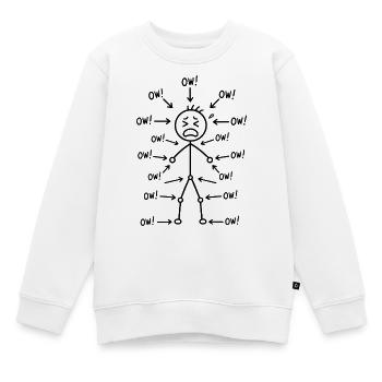 Aua, ich habe überall Schmerzen | Humor Rückenschmerzen Körper - Kinder Premium Organic Sweatshirt - Weiß - Vorne - AI Model Kid Male (0cm)