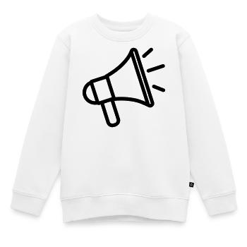megaphone - Kids Premium Organic Sweatshirt - white - Front - AI Model Kid Male (0cm)