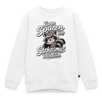 Kann Spuren Von Sarkasmus Enthalten Waschbär - Kinder Premium Organic Sweatshirt - Weiß - Vorne - AI Model Kid Male (0cm)