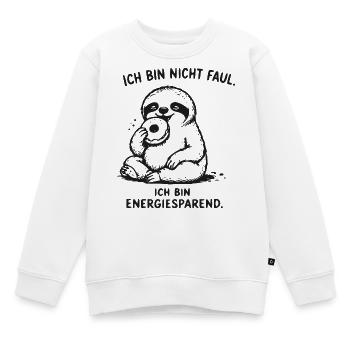 Ich bin energiesparend Faultier - Kinder Premium Organic Sweatshirt - Weiß - Vorne - AI Model Kid Male (0cm)