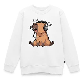 Chant de la musique capybara - Sweat Premium enfant bio - blanc - Devant - AI Model Kid Male (0cm)