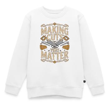 Cabinet Maker Making Cuts That Matter Woodworking - Kinder Premium Organic Sweatshirt - Weiß - Vorne - AI Model Kid Male (0cm)