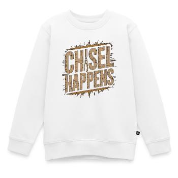 Ébéniste Ciseau Fait Meuble - Sweat Premium enfant bio - blanc - Devant - AI Model Kid Male (0cm)